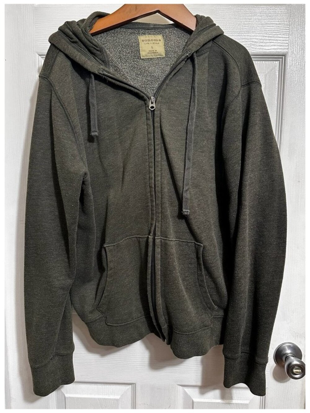 Sonoma Men's Hoodie Sweatshirt Top Jacket Gray Size L